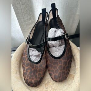 H&M Mesh Leopard Print Ballet Flats SZ 38